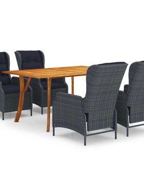 VidaXL 5-delige Tuinset donkergrijs