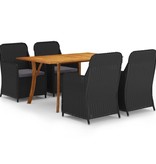 VidaXL 5-delige Tuinset zwart