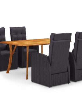 VidaXL 5-delige Tuinset zwart