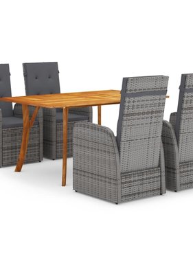 VidaXL 5-delige Tuinset grijs