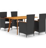 VidaXL 5-delige Tuinset zwart