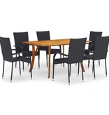 VidaXL 7-delige Tuinset zwart