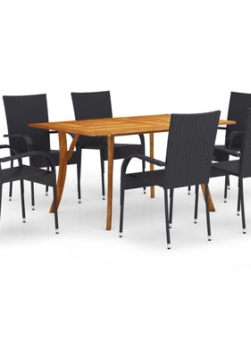 VidaXL 7-delige Tuinset zwart