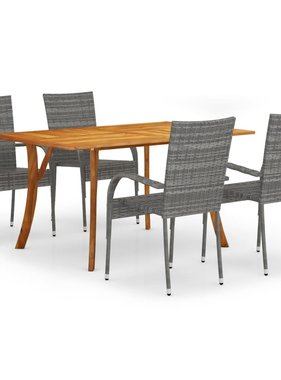 VidaXL 5-delige Tuinset grijs