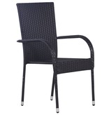 VidaXL 5-delige Tuinset zwart