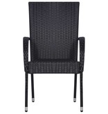 VidaXL 5-delige Tuinset zwart