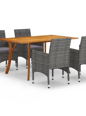 VidaXL 5-delige Tuinset grijs