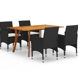 VidaXL 5-delige Tuinset zwart