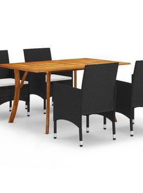 VidaXL 5-delige Tuinset zwart