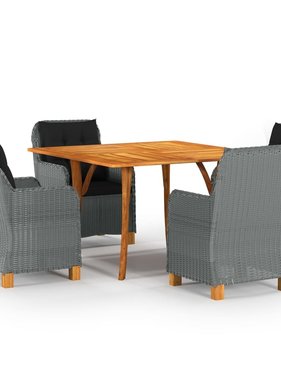 VidaXL 5-delige Tuinset lichtgrijs