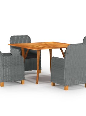 VidaXL 5-delige Tuinset lichtgrijs