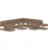 VidaXL 12-delige Loungeset met taupe kussens