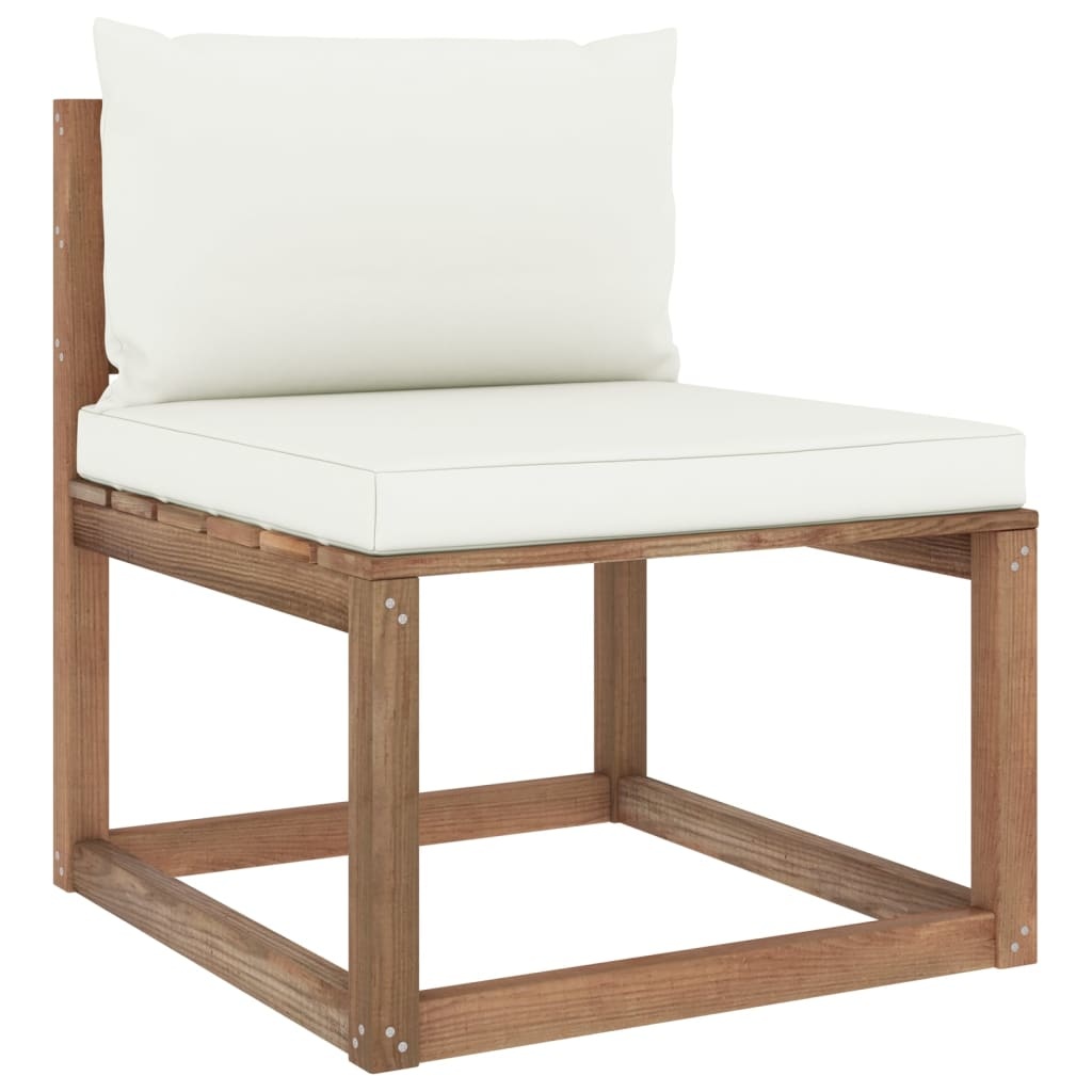 VidaXL 6-delige Loungeset pallet met kussens geïmpregneerd grenenhout