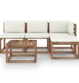 VidaXL 5-delige Loungeset pallet met kussens geïmpregneerd grenenhout