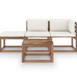 VidaXL 4-delige Loungeset pallet met kussens geïmpregneerd grenenhout