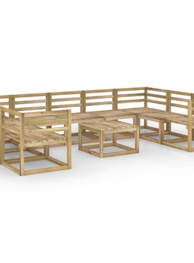 VidaXL 10-delige Loungeset groen geïmpregneerd grenenhout