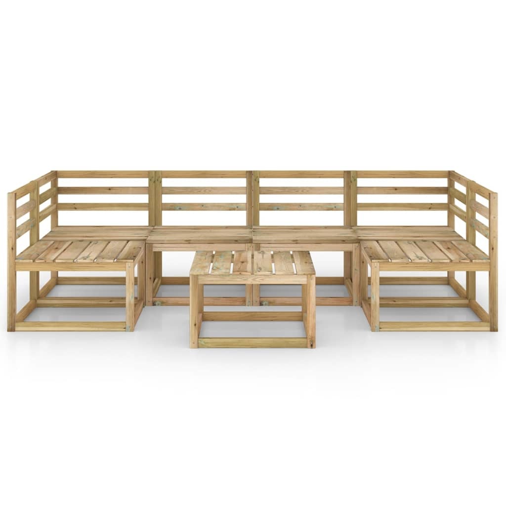 VidaXL 7-delige Loungeset groen geïmpregneerd grenenhout