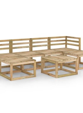 VidaXL 7-delige Loungeset groen geïmpregneerd grenenhout