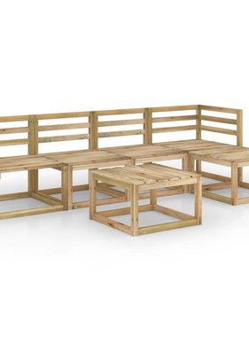 VidaXL 6-delige Loungeset groen geïmpregneerd grenenhout