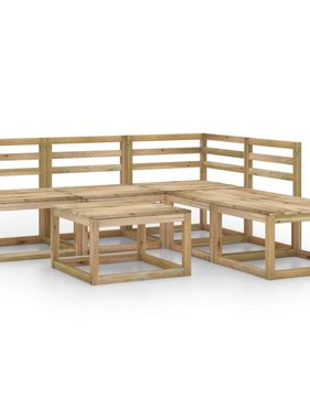 VidaXL 6-delige Loungeset groen geïmpregneerd grenenhout