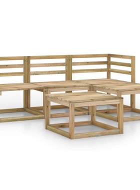 VidaXL 5-delige Loungeset groen geïmpregneerd grenenhout