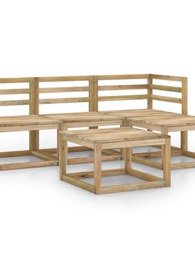 VidaXL 5-delige Loungeset groen geïmpregneerd grenenhout