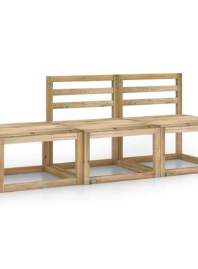 VidaXL 3-delige Loungeset groen geïmpregneerd grenenhout