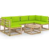 VidaXL 7-delige Loungeset met kussens geïmpregneerd grenenhout