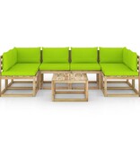 VidaXL 7-delige Loungeset met kussens geïmpregneerd grenenhout