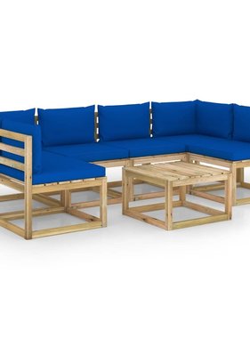 VidaXL 7-delige Loungeset met kussens geïmpregneerd grenenhout