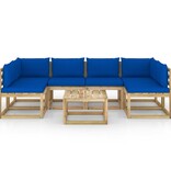 VidaXL 7-delige Loungeset met kussens geïmpregneerd grenenhout