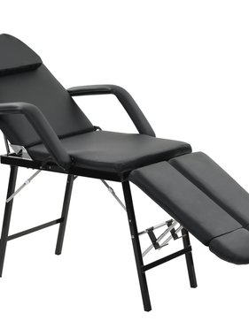 VidaXL Gezichtsbehandelstoel draagbaar 185x78x76 cm kunstleer zwart