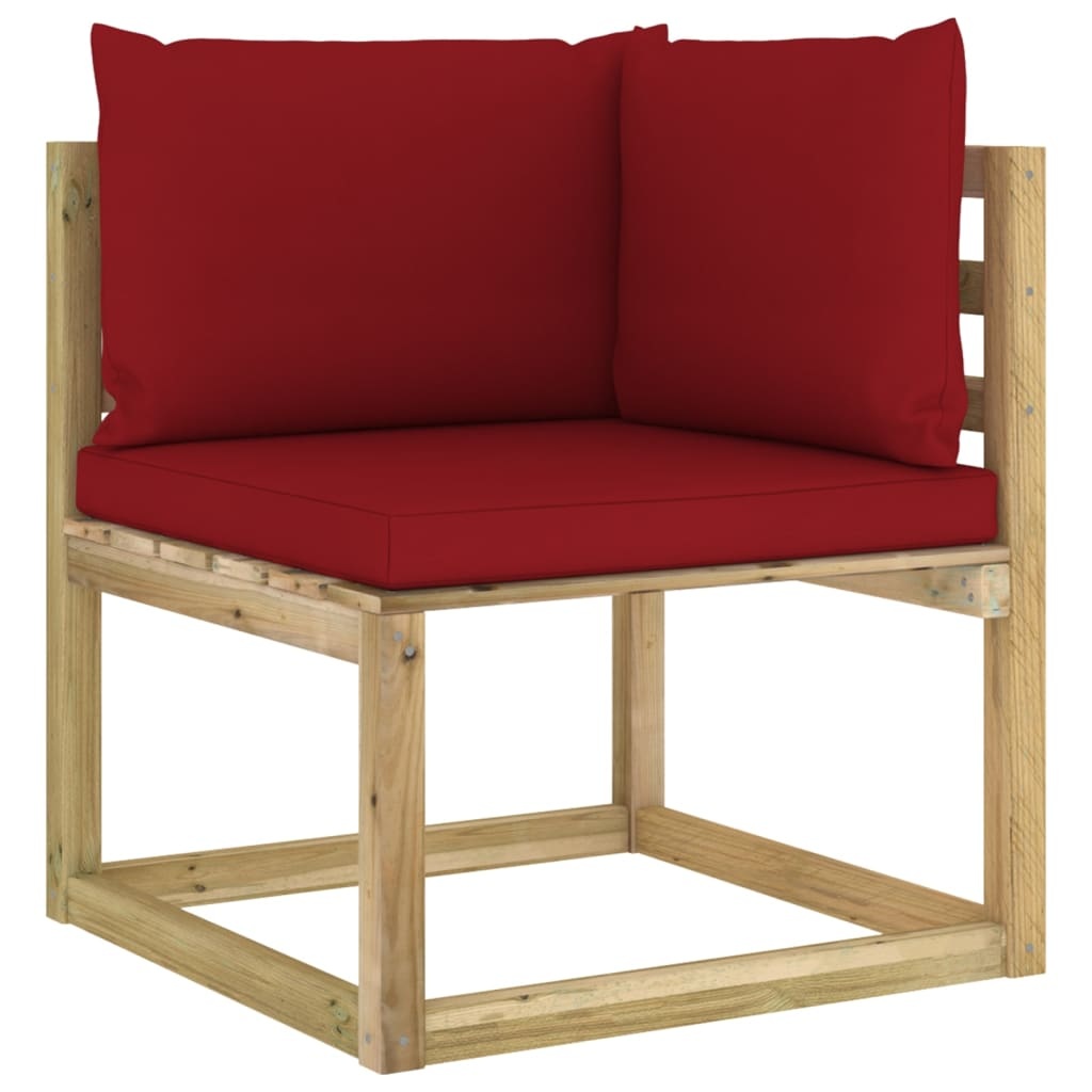 VidaXL 9-delige Loungeset met kussens geïmpregneerd grenenhout