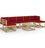 VidaXL 8-delige Loungeset met kussens geïmpregneerd grenenhout