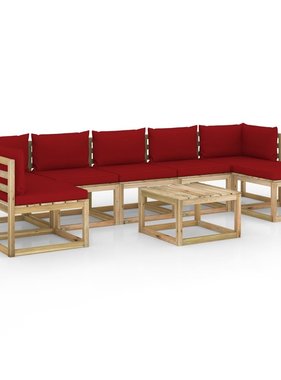 VidaXL 8-delige Loungeset met kussens geïmpregneerd grenenhout