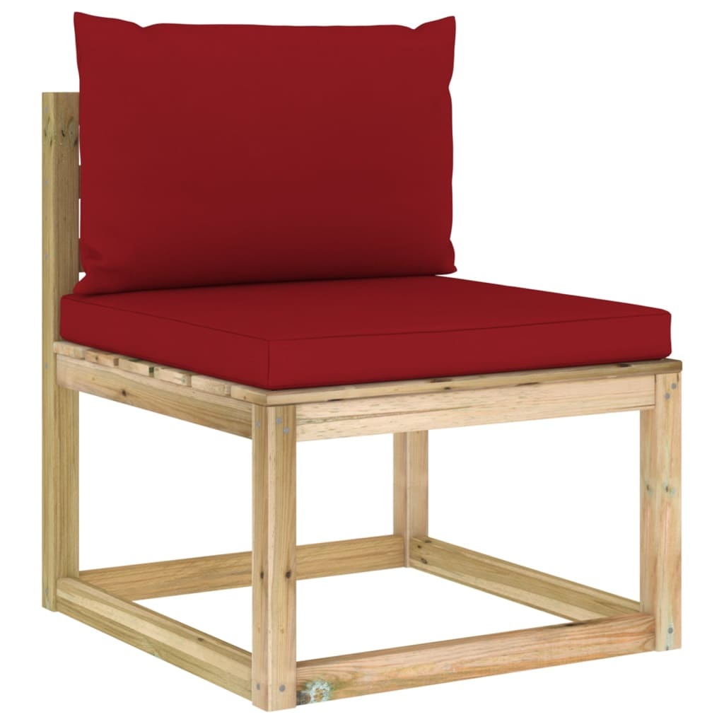 VidaXL 9-delige Loungeset met kussens geïmpregneerd grenenhout