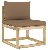 VidaXL 10-delige Loungeset met kussens geïmpregneerd grenenhout