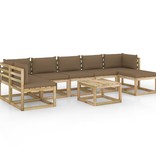 VidaXL 8-delige Loungeset met kussens geïmpregneerd grenenhout