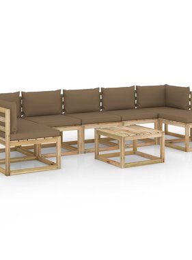 VidaXL 8-delige Loungeset met kussens geïmpregneerd grenenhout