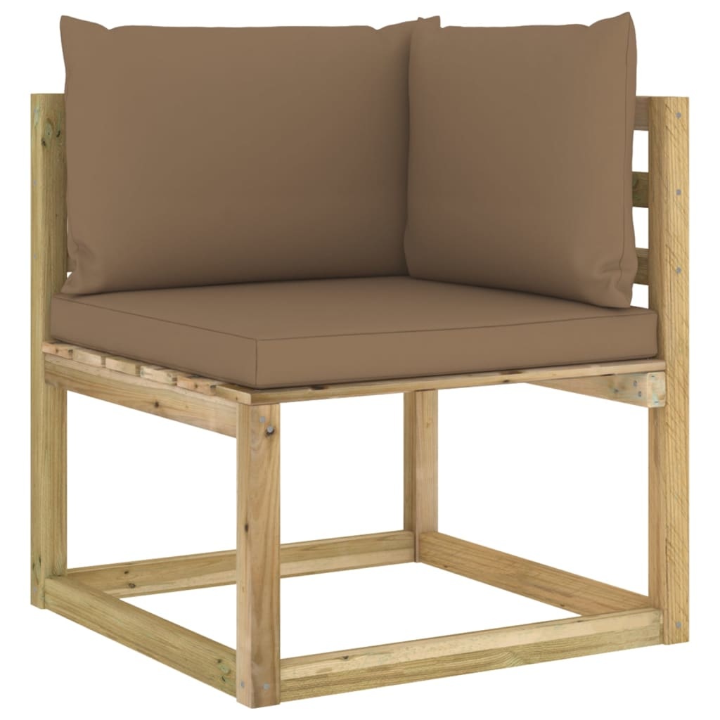 VidaXL 9-delige Loungeset met kussens geïmpregneerd grenenhout
