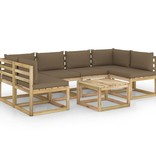VidaXL 7-delige Loungeset met kussens geïmpregneerd grenenhout