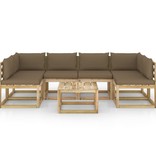 VidaXL 7-delige Loungeset met kussens geïmpregneerd grenenhout
