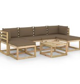 VidaXL 7-delige Loungeset met kussens geïmpregneerd grenenhout