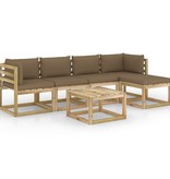 VidaXL 6-delige Loungeset met kussens geïmpregneerd grenenhout