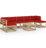 VidaXL 8-delige Loungeset met kussens geïmpregneerd grenenhout