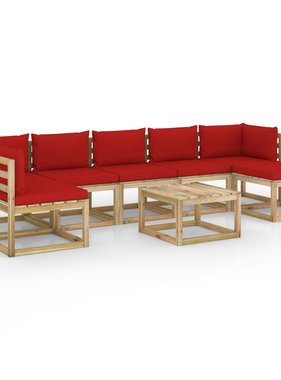 VidaXL 8-delige Loungeset met kussens geïmpregneerd grenenhout