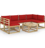 VidaXL 7-delige Loungeset met kussens geïmpregneerd grenenhout