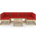VidaXL 7-delige Loungeset met kussens geïmpregneerd grenenhout