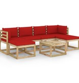 VidaXL 7-delige Loungeset met kussens geïmpregneerd grenenhout
