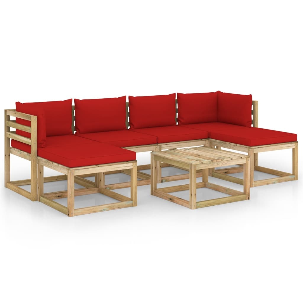 VidaXL 7-delige Loungeset met kussens geïmpregneerd grenenhout